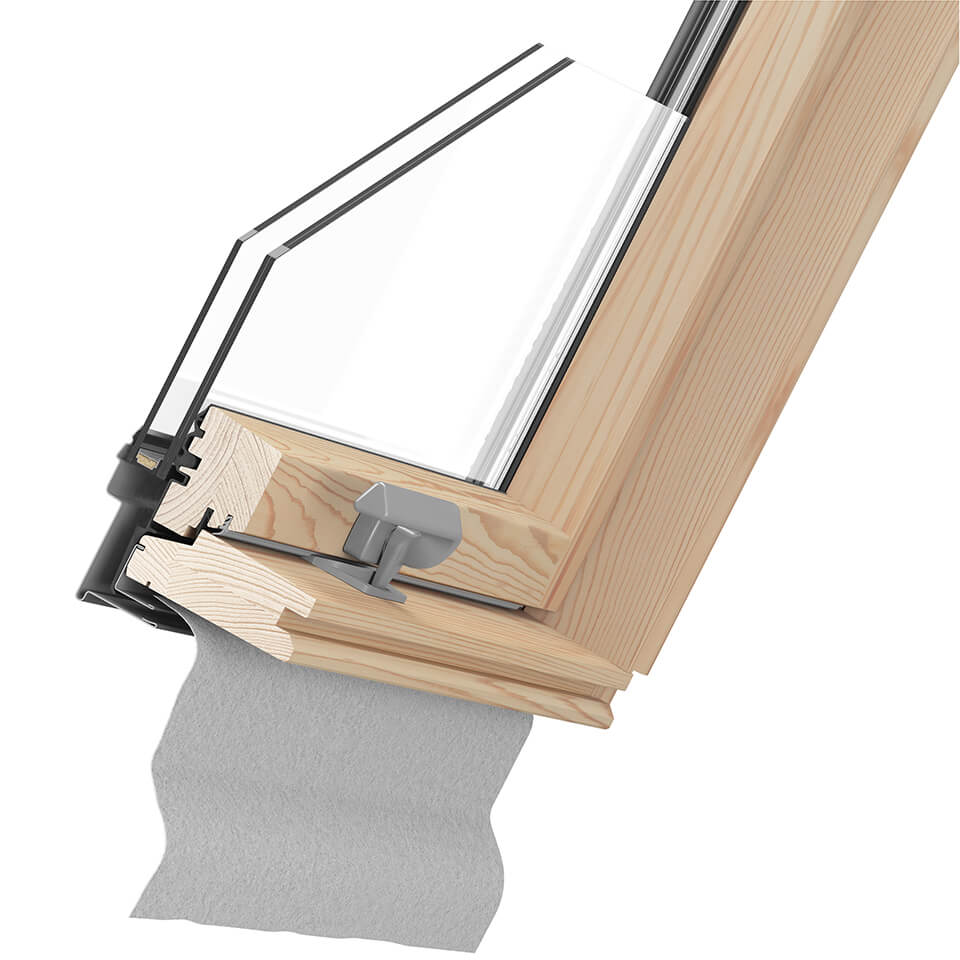 Dakea Better Safe Lacquered Pine  Centre Pivot Roof Window KAV B1000