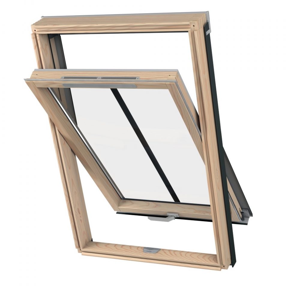 Dakea Better Vintage Laquered Pine Centre Pivot Roof Window KCV M6A B901