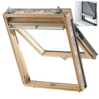 Keylite Clear Lacquered Pine Top Hung Roof Window-Manual Integral Blind - TFE 08 I